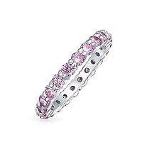 Algopix Similar Product 12 - Cubic Zirconia Pink CZ Band Stackable