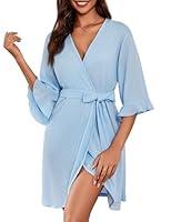 Algopix Similar Product 17 - Ekouaer Women Waffle Robes 34 Sleeve