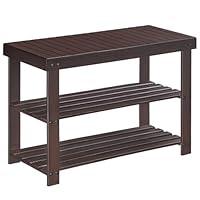 Algopix Similar Product 4 - SONGMICS Shoe Rack Bench 3Tier Bamboo