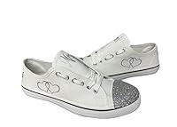 Algopix Similar Product 16 - Personalized White Canvas Wedding Shoes