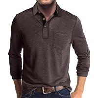 Algopix Similar Product 14 - PICKLION Mens Long Sleeve Polo Shirts