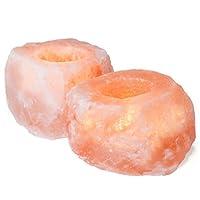 Algopix Similar Product 4 - 2 Natural Himalayan Salt Candle Holders