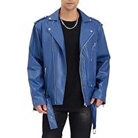 Algopix Similar Product 6 - MaiyifuGJ Men Faux Leather Jacket