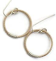 Algopix Similar Product 13 - Thin round gold hoop earrings 14k