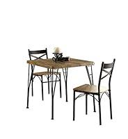 Algopix Similar Product 5 - Benjara Industrial Style 3 Piece Dining