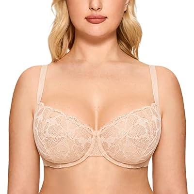 Best Deal for DELIMIRA Women's Balconette Sheer See Through Sexy Plus