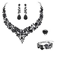 Algopix Similar Product 17 - Molie Bridal Austrian Crystal Necklace
