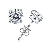 Algopix Similar Product 13 - Moissanite Stud Earrings 18K White Gold