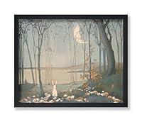 Algopix Similar Product 16 - Monem Art New Moon Poster  Retro Bunny