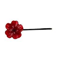 Algopix Similar Product 12 - di Prima Milky Flower Bobby Pin, Red