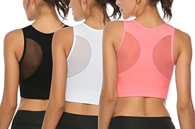 YEOREO Workout Sports Bras for Women Padded Strappy Open Back Gym Bra  Lorelie Light Impact Criss Cross Yoga Crop Top