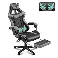 Algopix Similar Product 7 - Soontrans Grey Gaming Chairs with