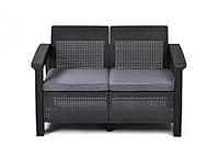 Algopix Similar Product 1 - Keter Corfu Resin Wicker Loveseat with