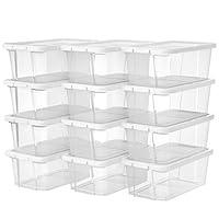 Algopix Similar Product 13 - SONGMICS 12 Set Shoe Boxes with Lids