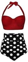 Algopix Similar Product 10 - Angerella Women Vintage Polka Dot High