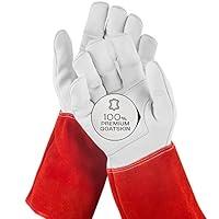 Algopix Similar Product 5 - NoCry Long Leather Gardening Gloves for