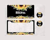 Algopix Similar Product 8 - Personalized Sunflowers License Plate