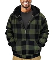 Algopix Similar Product 14 - Butygity Plaid Flannel Hoodie for Men