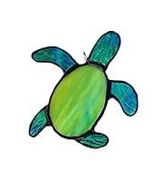 Algopix Similar Product 1 - Green Blue Sea Turtle Stained Glass Sun