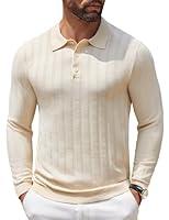 Algopix Similar Product 8 - COOFANDY Mens Knit Polo Shirt Casual