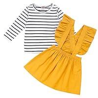 Algopix Similar Product 6 - Baby Girl Linen Suspender Skirt Set
