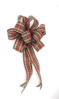 Algopix Similar Product 9 - Red tartan plaid wired ribbon bow for