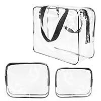 Algopix Similar Product 6 - 3Pcs Crystal Clear PVC Travel Toiletry
