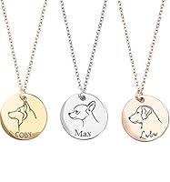 Algopix Similar Product 5 - Dog Portrait Personalized Name Necklace