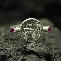 Algopix Similar Product 6 - Ancient Greek Deer Coin Ring  24K Gold