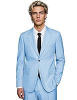 Algopix Similar Product 1 - HUUTOE Light Blue Mens Suit Mens