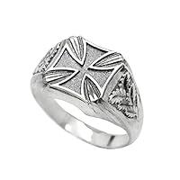 Algopix Similar Product 5 - Knights Cross Men Signet Ring Sterling