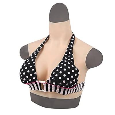 Low-Collar Silicone Breastplate, Lifelike Fake Boobs B-G Cup