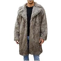 Algopix Similar Product 6 - Rkwins Mens Faux Fur Coat Long Open