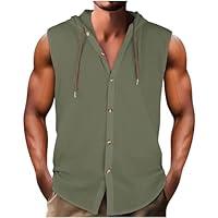 Algopix Similar Product 2 - Mens Sleeveless Hooded Tank Tops