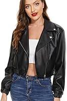 Algopix Similar Product 6 - Fahsyee Faux Leather Jacket Women 