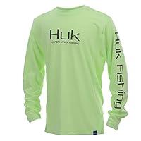 Algopix Similar Product 17 - Huk Youth Icon Ls Shirt Key Lime YL