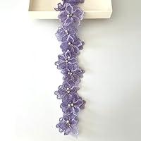 Algopix Similar Product 9 - 2 Yards 3D Pearl Beads Flower Lace Trim