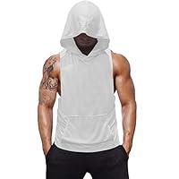 Algopix Similar Product 17 - SZKANI Mens Sleeveless Hoodie Fitness