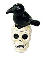 Algopix Similar Product 9 - Spooky Halloween Crow Sitting on Skull