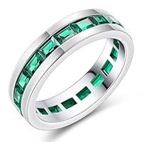 Algopix Similar Product 13 - SweetJew Emerald Ring For Men Eternity