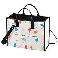 Algopix Similar Product 18 - BWWKTOP ASL Teacher Tote Bag American