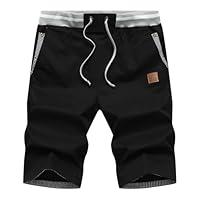 Algopix Similar Product 9 - Heyigrow Mens Casual Cotton Shorts