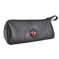 Algopix Similar Product 15 - CZYY Pencil Case Black Faux Leather
