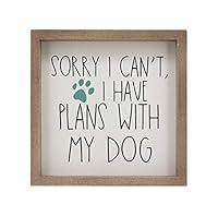 Algopix Similar Product 10 - Natural Wood Framed Dog Sign with Aqua