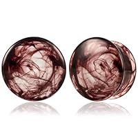 Algopix Similar Product 8 - Atomhole Chaos Red Glass Ear Gauges