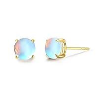 Algopix Similar Product 15 - FANCIME Moonstone Round Stud Earrings