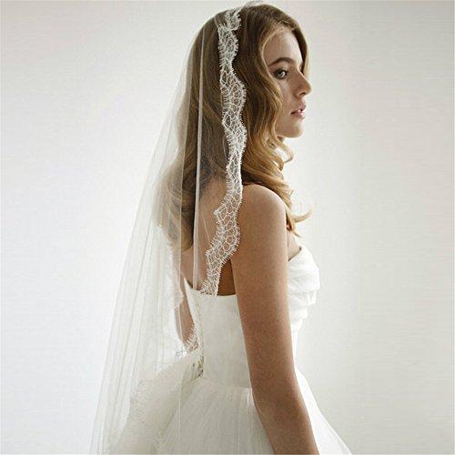1pc 2-tier Bridal Veil With Hair Comb