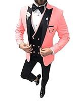 Algopix Similar Product 14 - Black and Pink Slim Fit Suit for Men