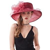 Algopix Similar Product 11 - Kentucky Derby HatsWide Brim Burgundy