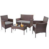 Algopix Similar Product 16 - Homall 4 Pieces Patio Rattan Chair